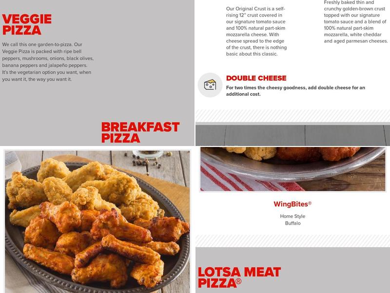 Hunt Brothers Pizza Menu