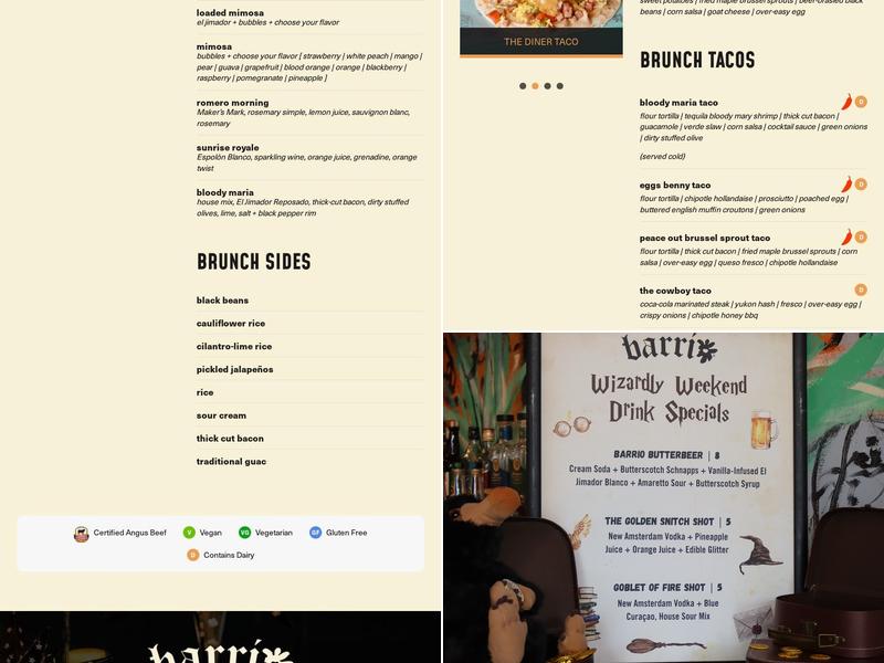 Barrio Tacos Hudson Menu