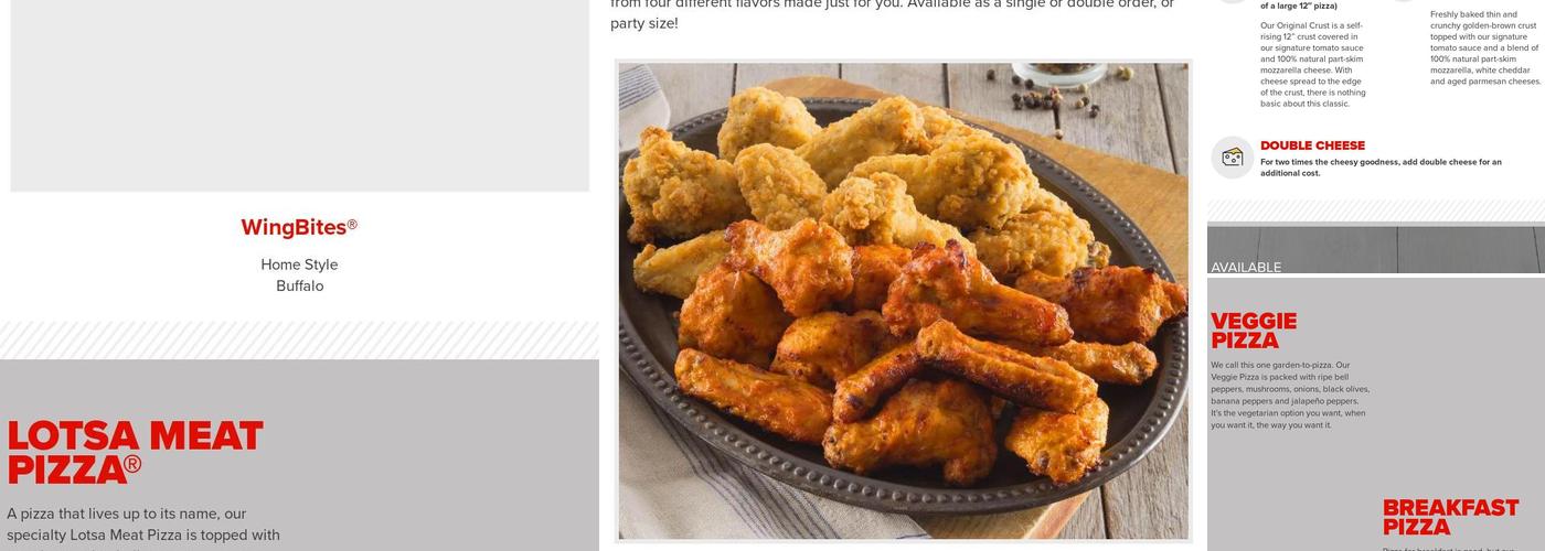 Hunt Brothers Pizza Menu