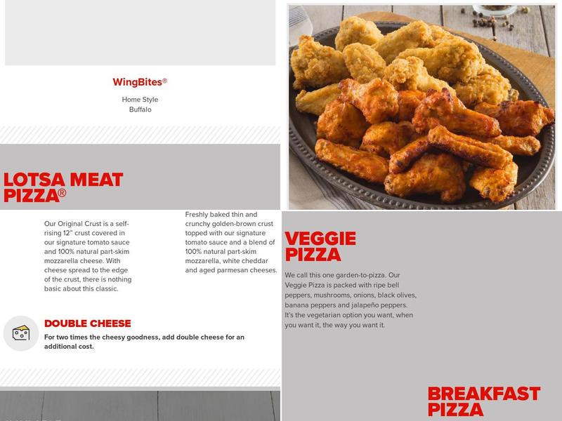 Hunt Brothers Pizza Menu