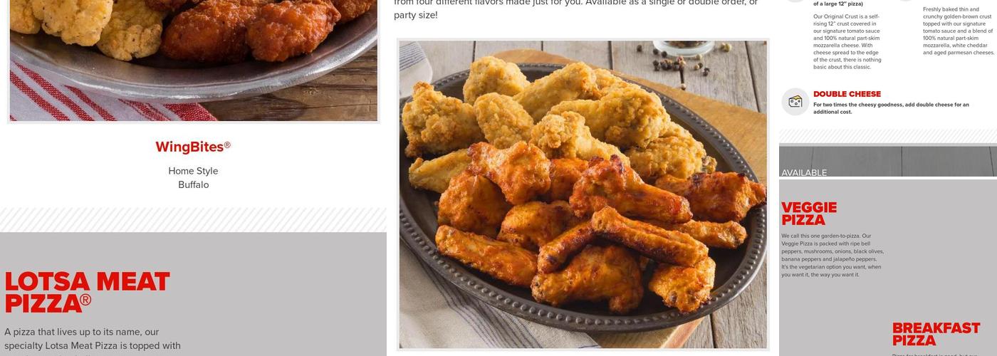 Hunt Brothers Pizza Menu