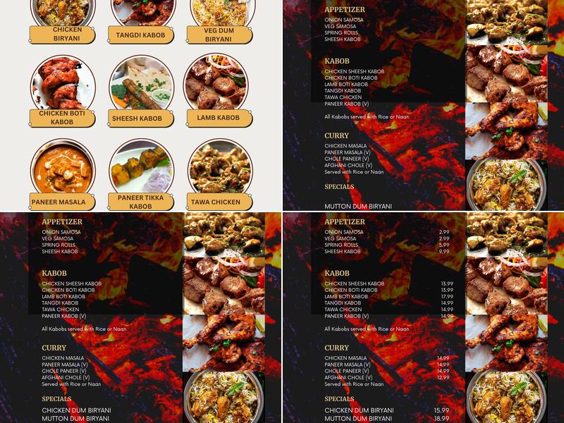 Charminar Kabob & Curry Food Truck Menu