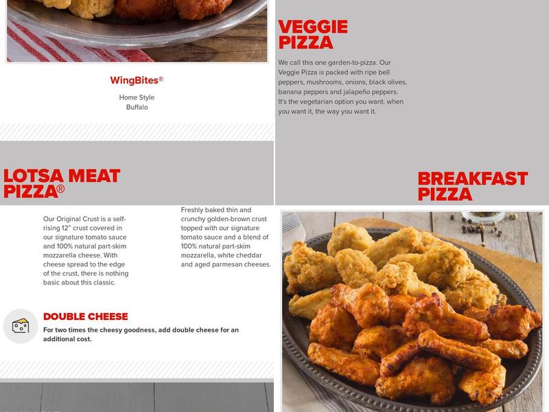 Hunt Brothers Pizza Menu