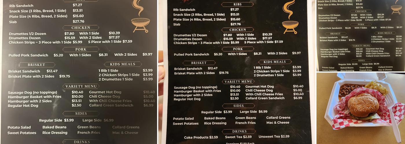 Naybone's BBQ Menu