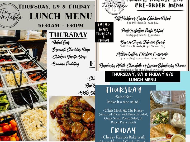 The Farm Table Menu