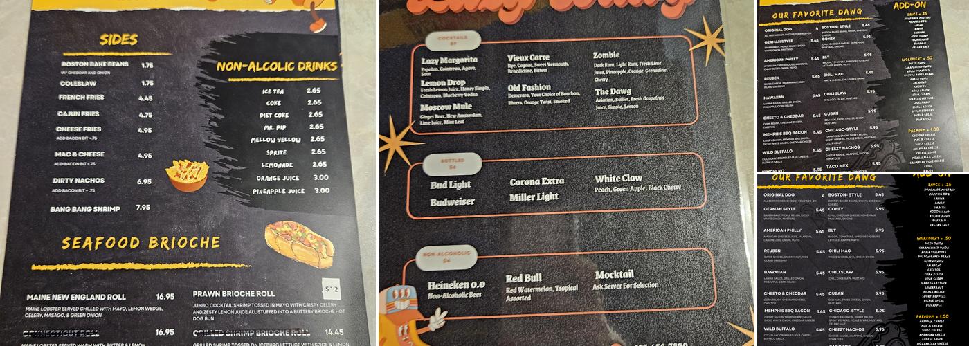 Lazy Dawg Menu
