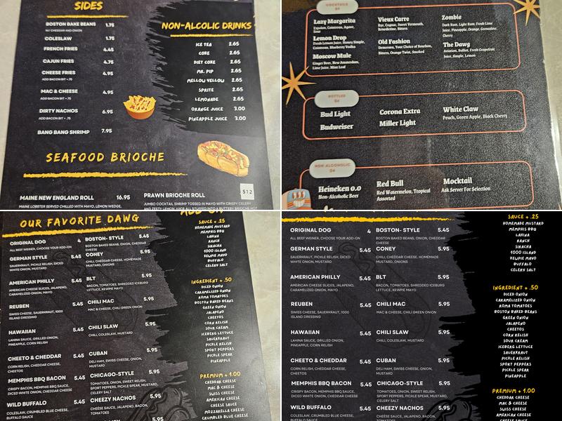 Lazy Dawg Menu