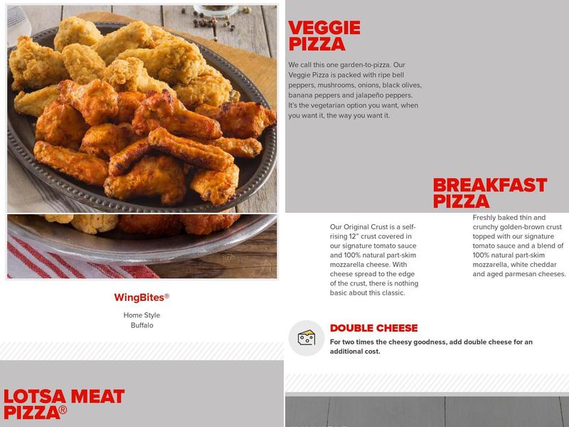 Hunt Brothers Pizza Menu