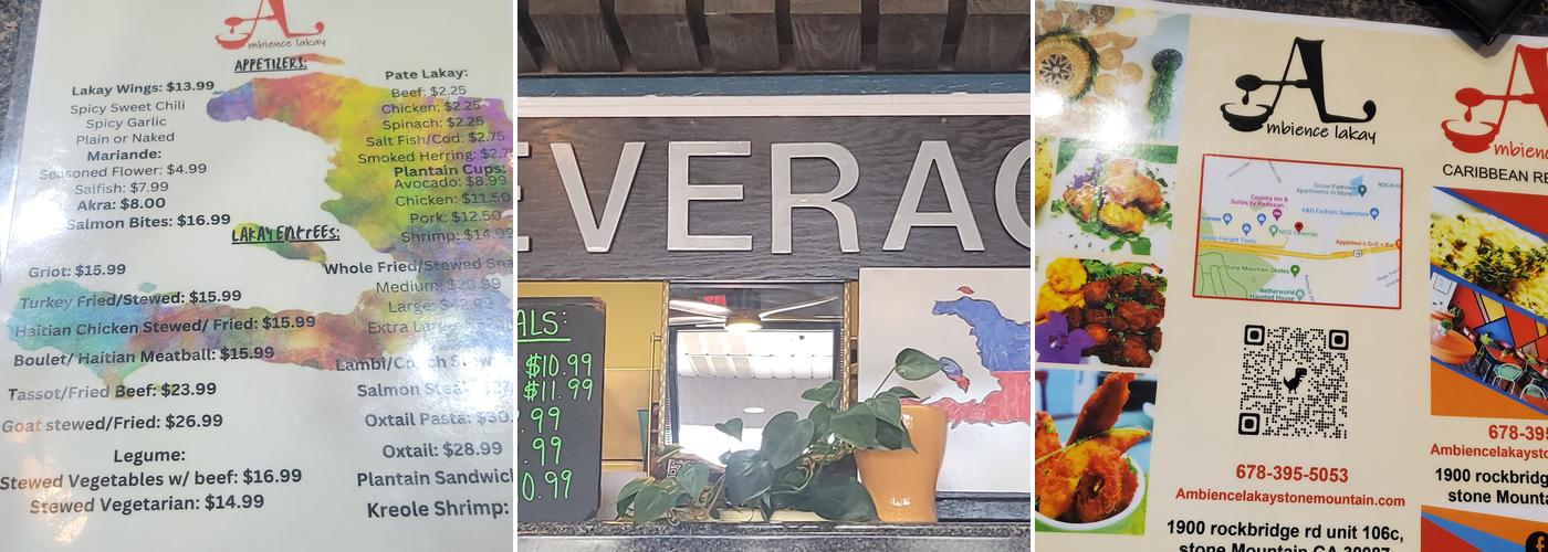 Ambience Lakay Menu