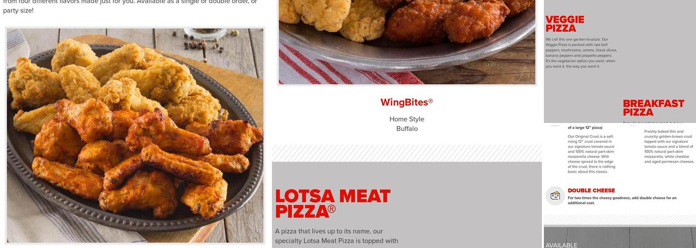 Hunt Brothers Pizza Menu