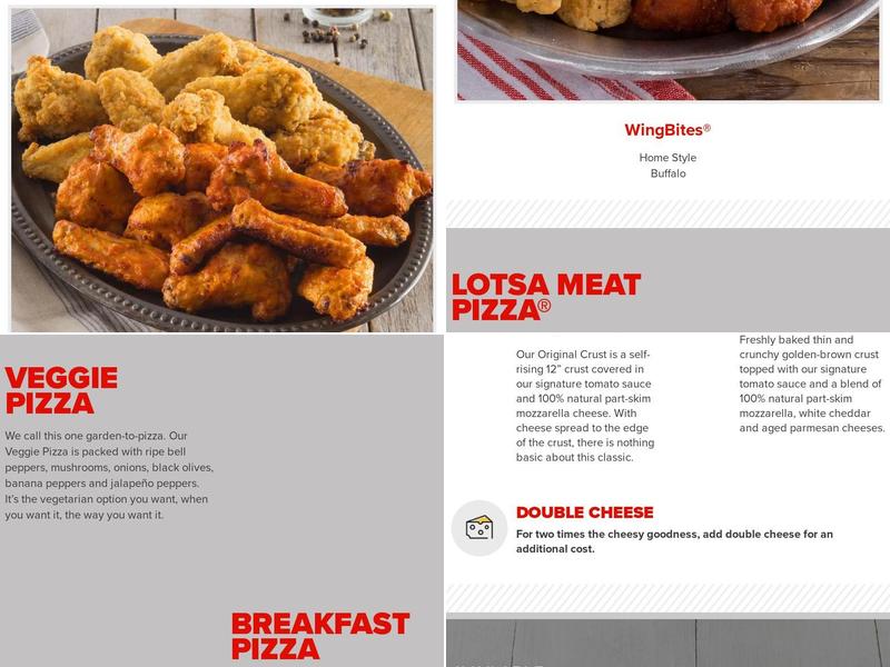 Hunt Brothers Pizza Menu