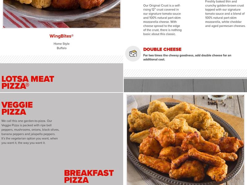 Hunt Brothers Pizza Menu