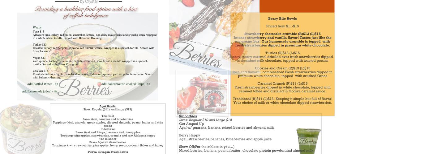 Berries By Crystal Menu