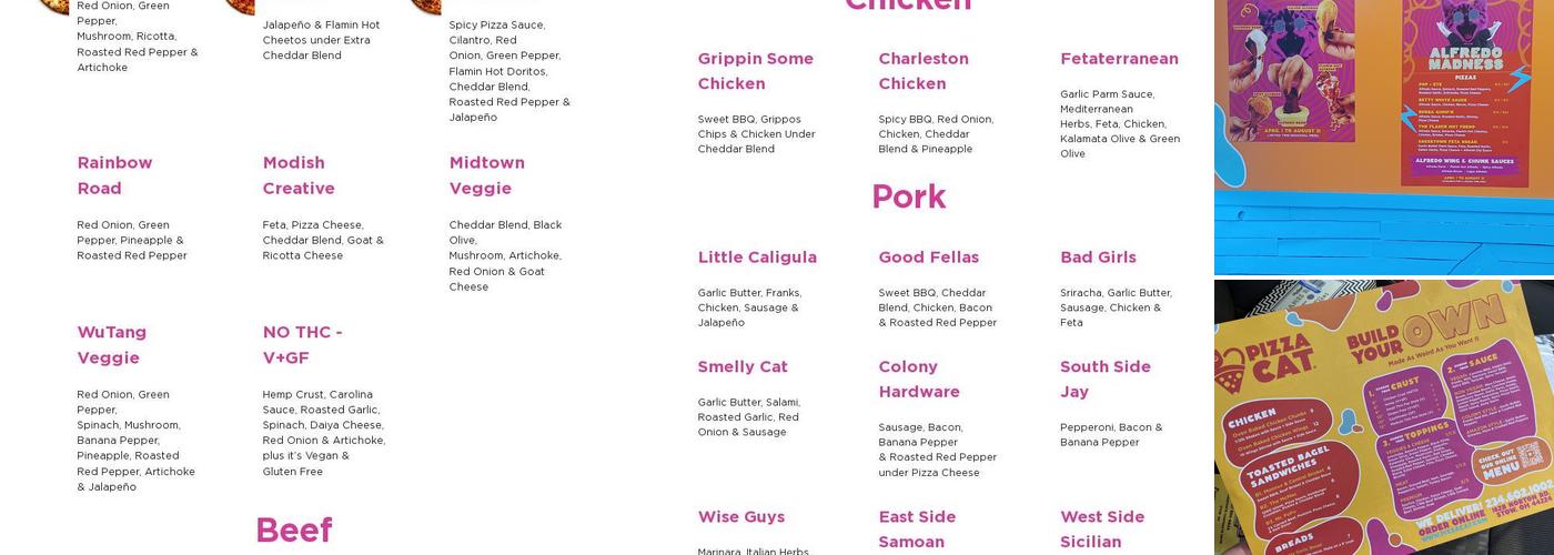 Pizza Cat Menu