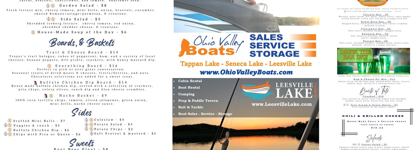 Prop & Paddle Tavern Menu