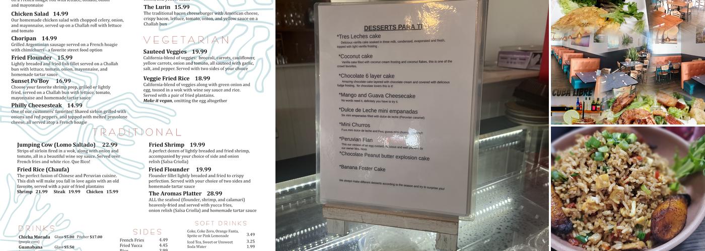 Aromas at the beach Menu