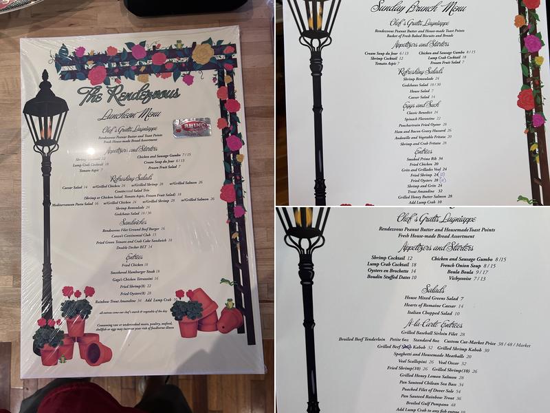 The Rendezvous -Natchez Menu