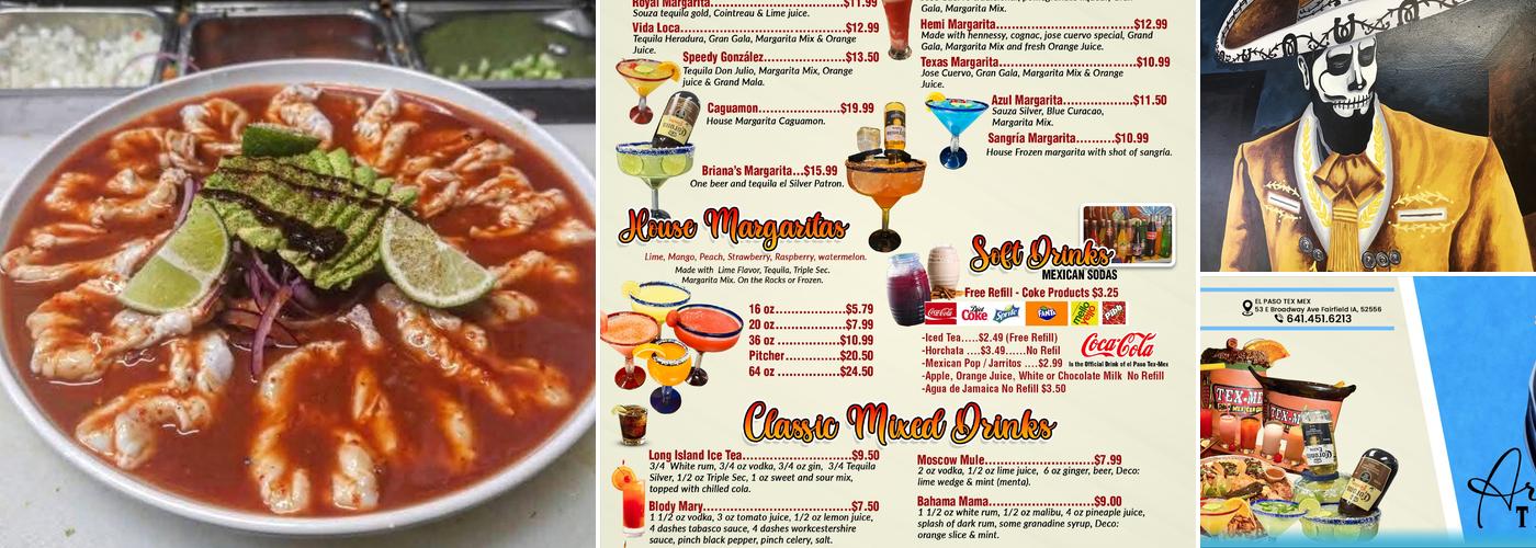 Ariana's Tex Mex Bar and Grill Menu