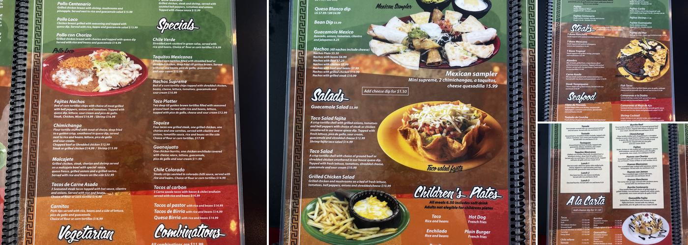 El Centenario - Pier Thirty One Menu