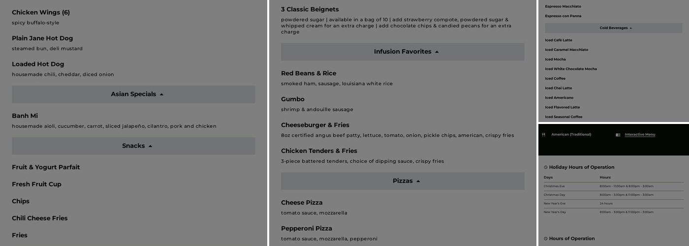 Infusion Menu