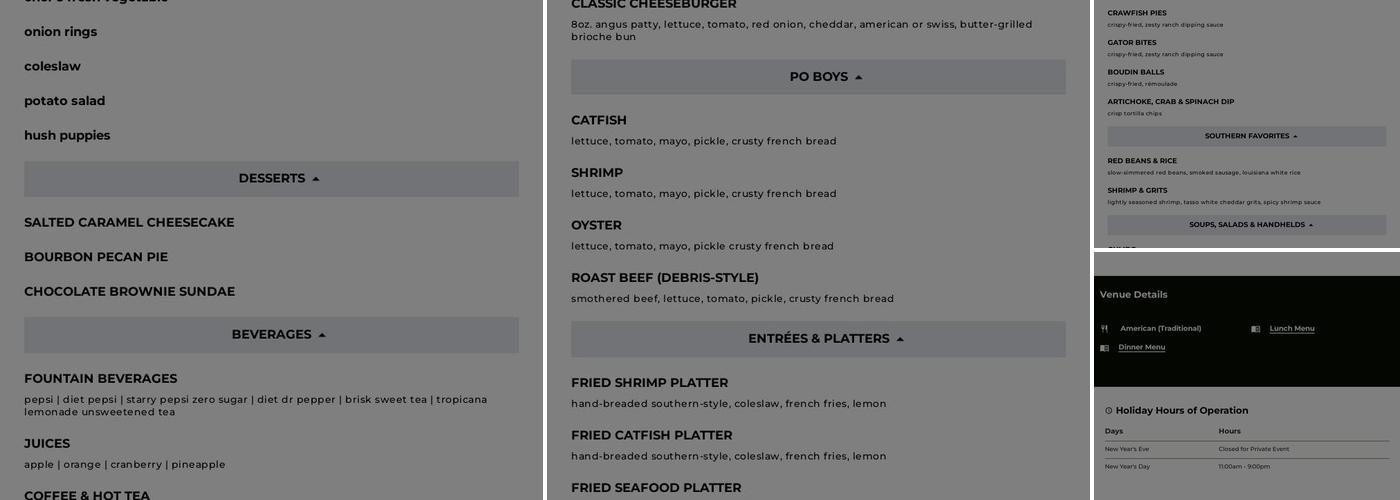 Lakeside Café Menu