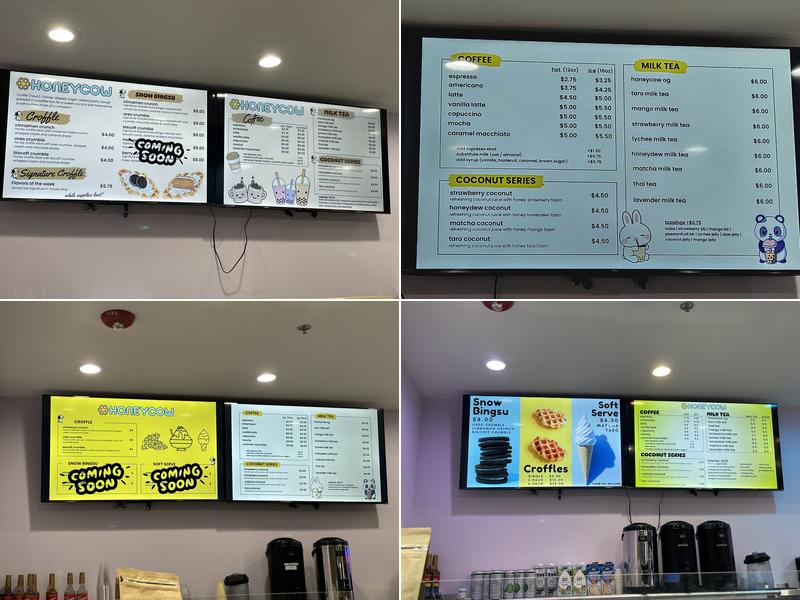 Honeycow Desserts Menu