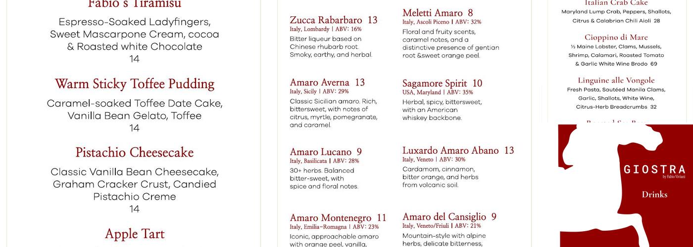 Giostra Menu
