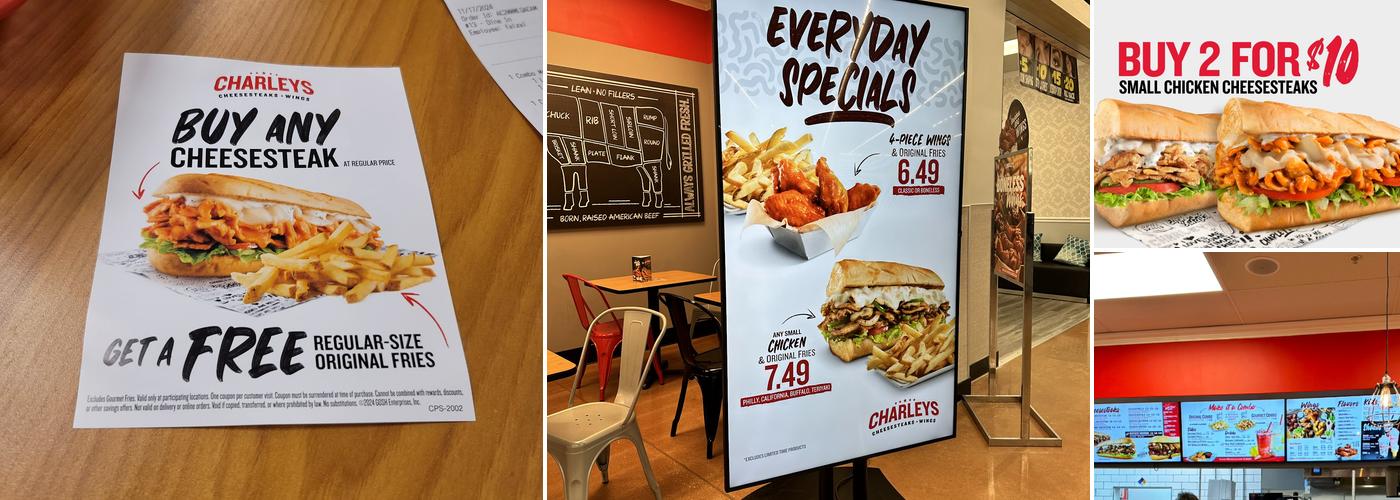 Charleys Cheesesteaks Menu