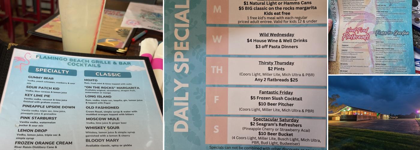 Flamingo Beach Grille & Bar Menu
