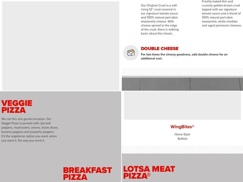 Hunt Brothers Pizza Menu