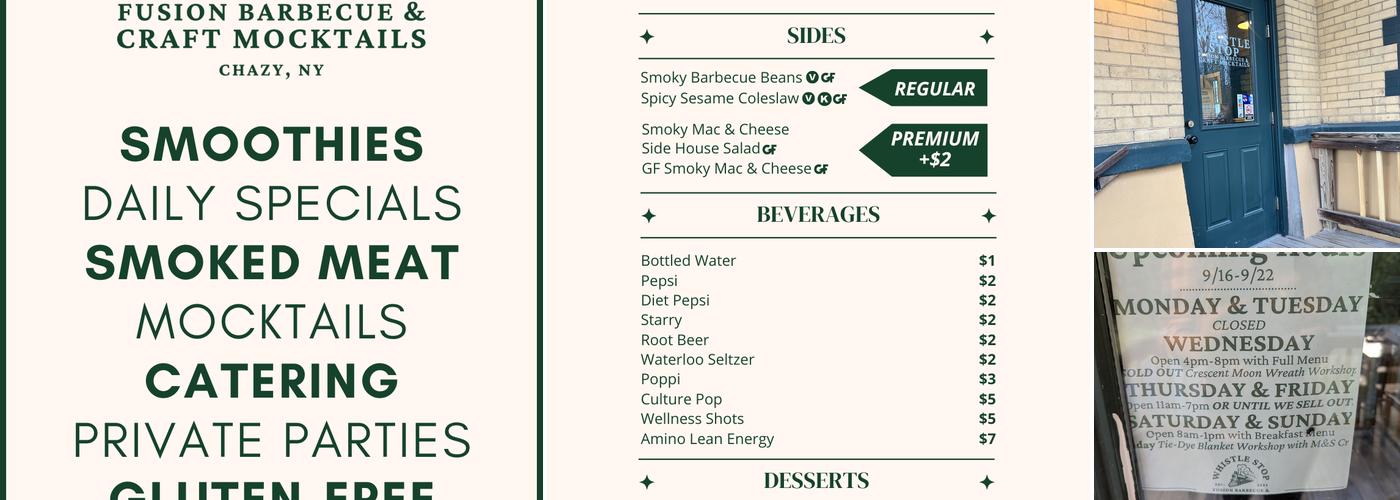 Whistle Stop Fusion Barbecue & Craft Mocktails Menu