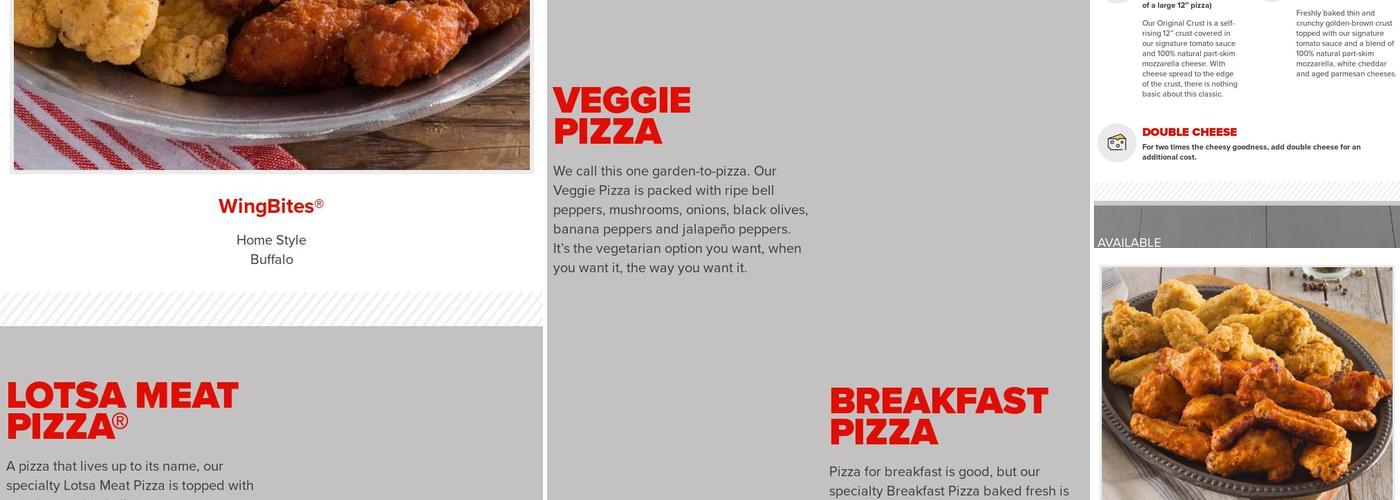 Hunt Brothers Pizza Menu