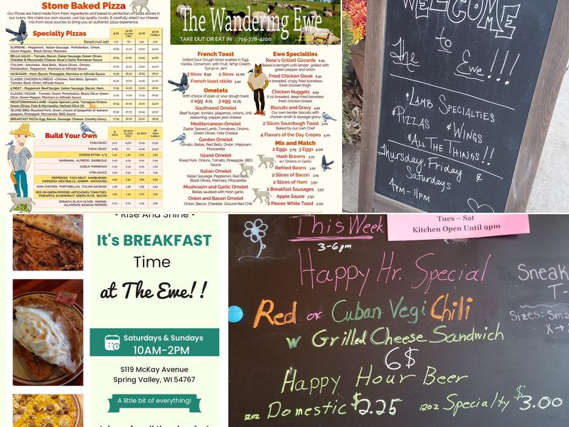 Wandering Ewe Pub and Eatery Menu