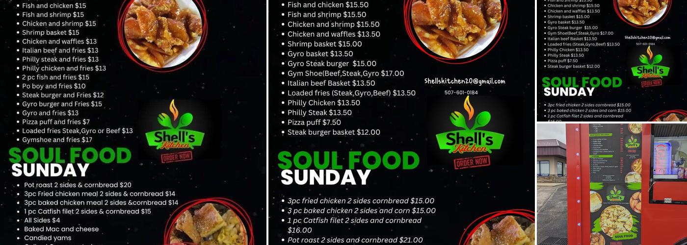 Shell's Kitchen Menu
