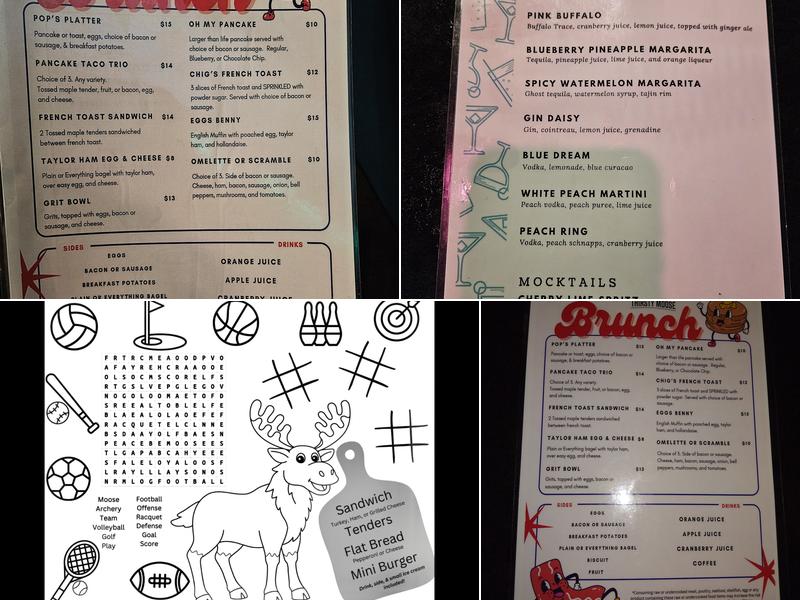 The Thirsty Moose Menu