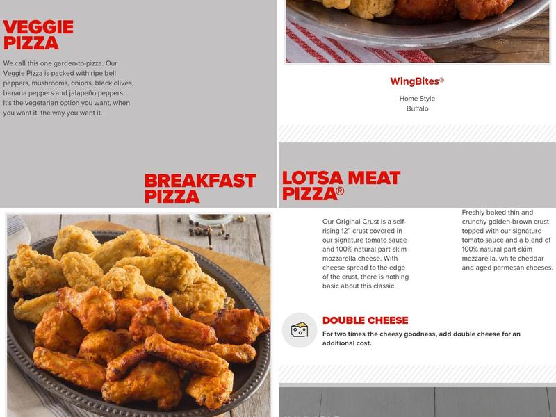 Hunt Brothers Pizza Menu