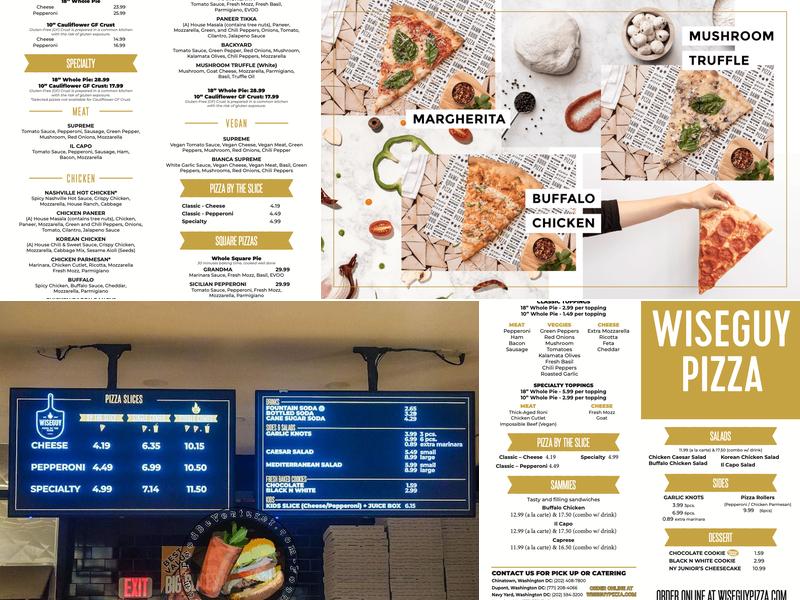Wiseguy Pizza Menu