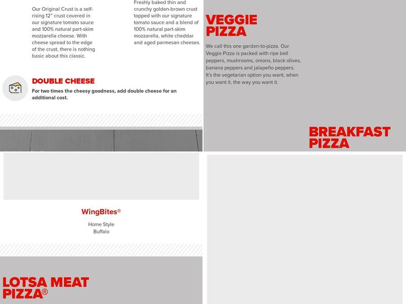 Hunt Brothers Pizza Menu