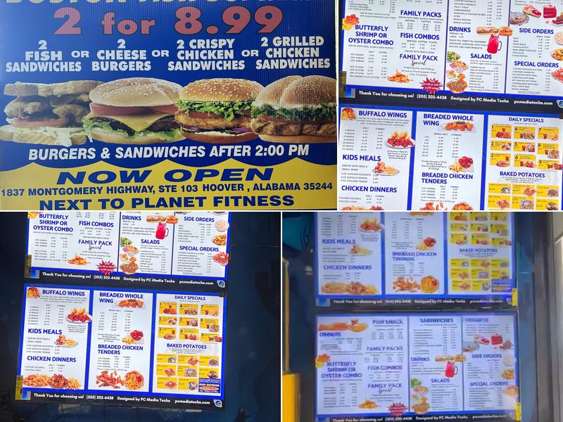 Boston Fish Supreme, HOOVER Menu