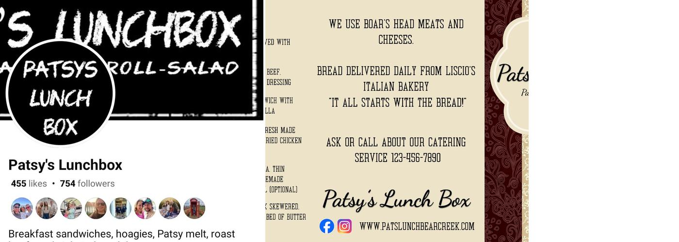 Patsy's Lunchbox Menu