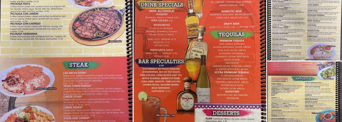 Los Arcos Menu