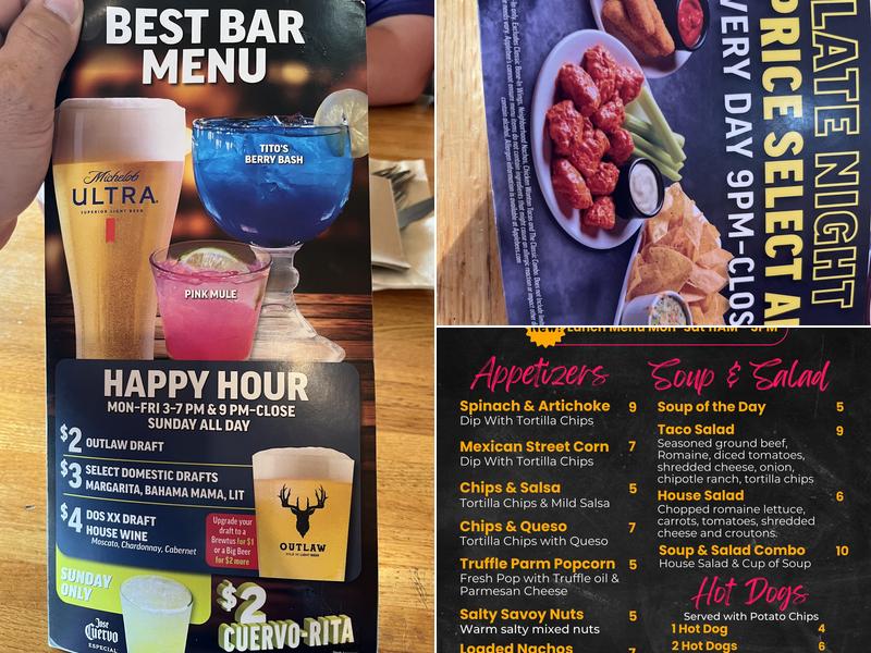 Dave’s dangling diner Menu