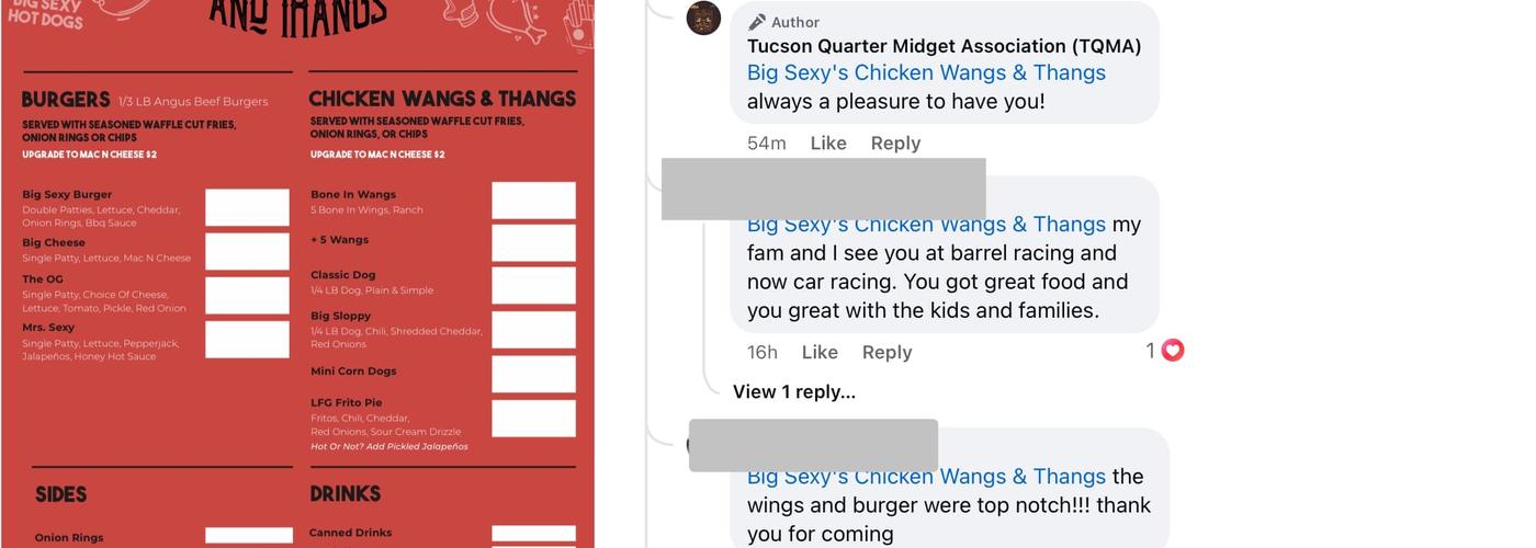 Big Sexy's Chicken Wangs and Thangs Menu