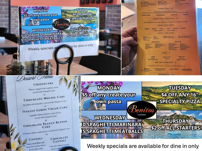 Benitos 905 Conway Menu