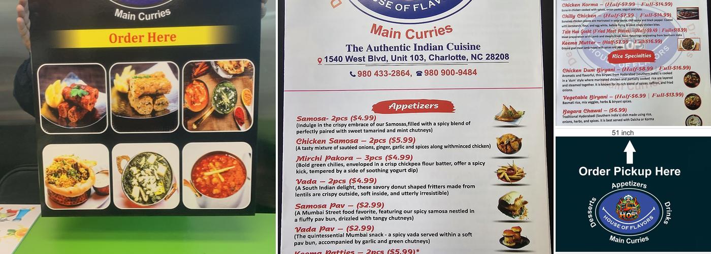 House of Flavors Menu