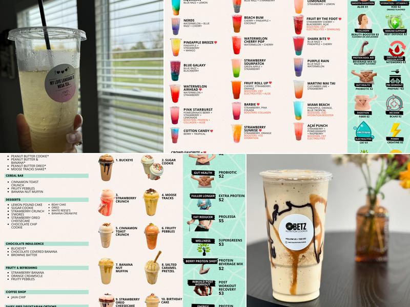 Obetz Nutrition Lounge Menu