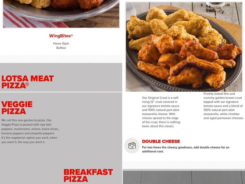 Hunt Brothers Pizza Menu