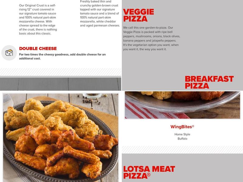 Hunt Brothers Pizza Menu