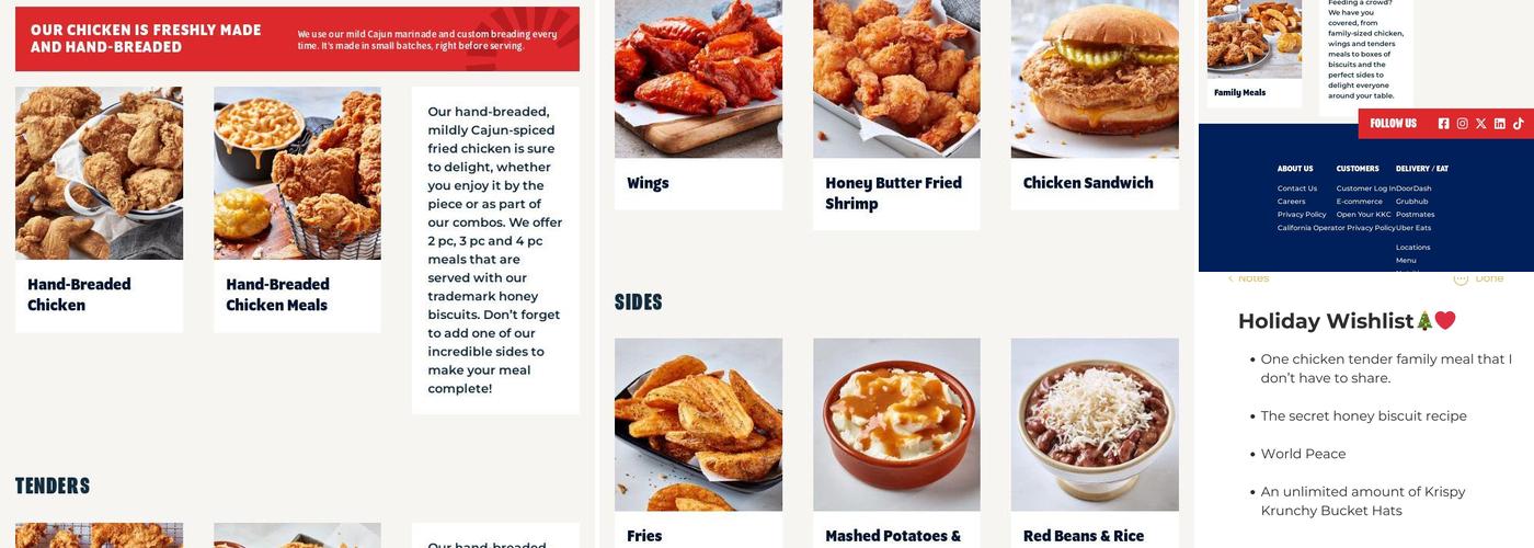Krispy Krunchy Chicken Menu