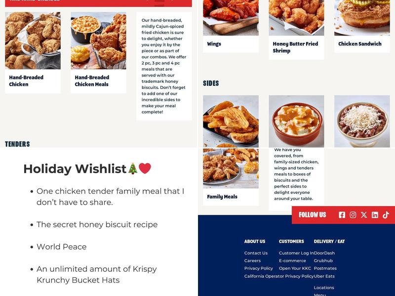 Krispy Krunchy Chicken Menu